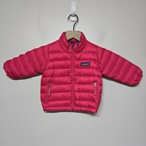 Patagonia Baby Down Sweater Puffer Jacket Coat Girls Pink Size 3-6 Month‎